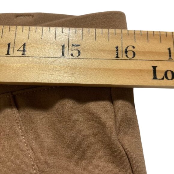 Quince Pants Straight Leg Ultra Stretch Ponte Medium Brown Pull-Up NWOT, size L - Picture 10 of 13